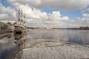 обои Парусник, Питер, река