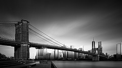 обои Бруклинский мост черно-белое фото