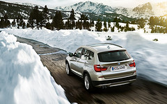 BMW X3, снег, горы