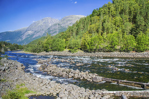 река, камни, горы, свежесть