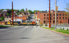 обои Tilt Shift, локомотив
