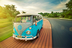 обои старый микроавтобус VW